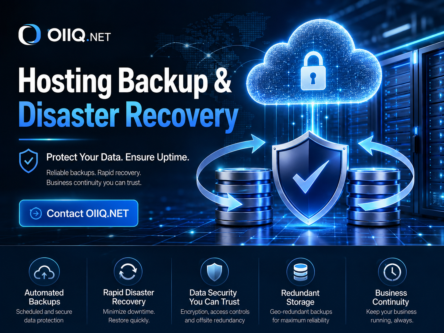 Hosting Backup & Disaster Recovery – Contact OIIQ.NET