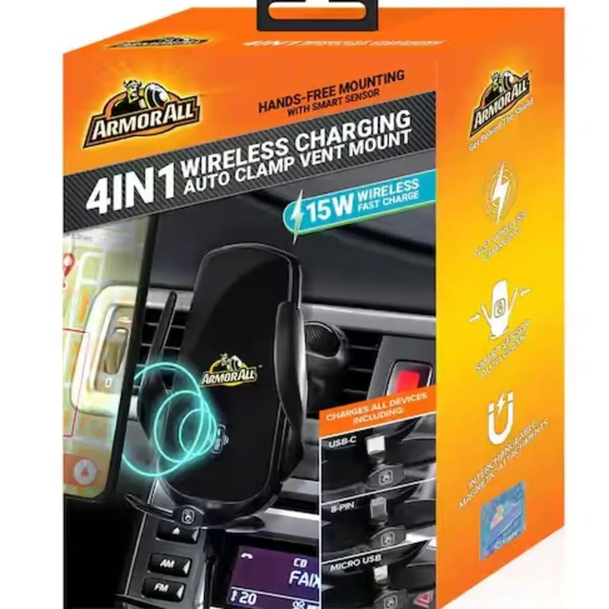 Armor All 15W Wireless Charging Phone Mount with Touchpad